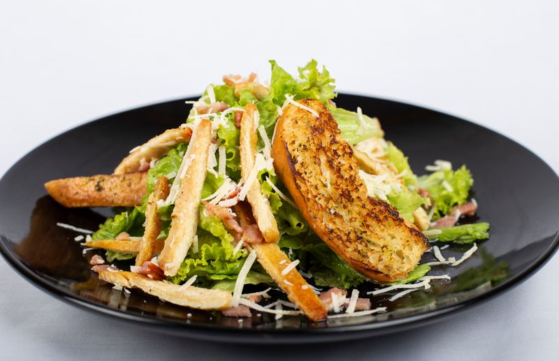 Classic Caesar Salad with romaine lettuce and croutons