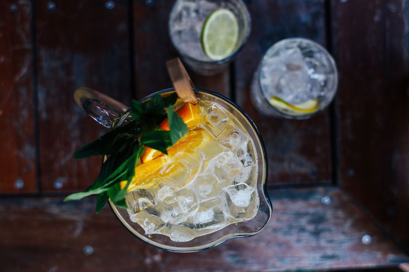 Fresh lemonade with mint and ice